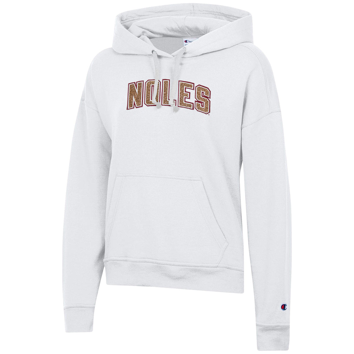 Champion Women's Glitter Noles Design Powerblend Hood - White