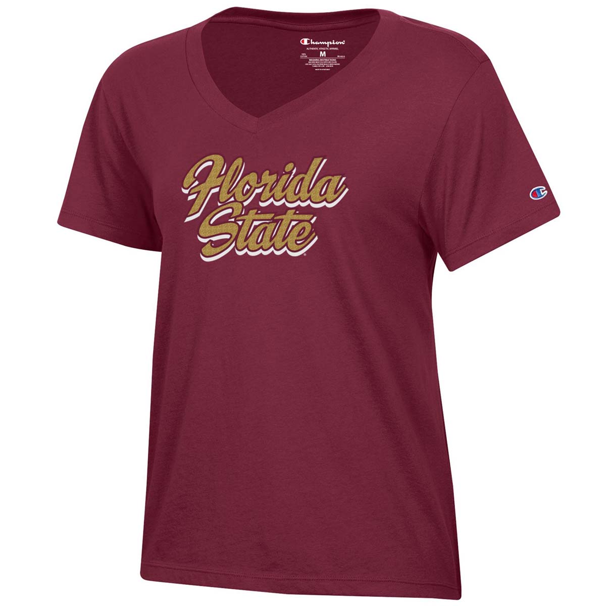 Champion Women's Florida State Short Sleeve V-neck T-shirt - Garnet