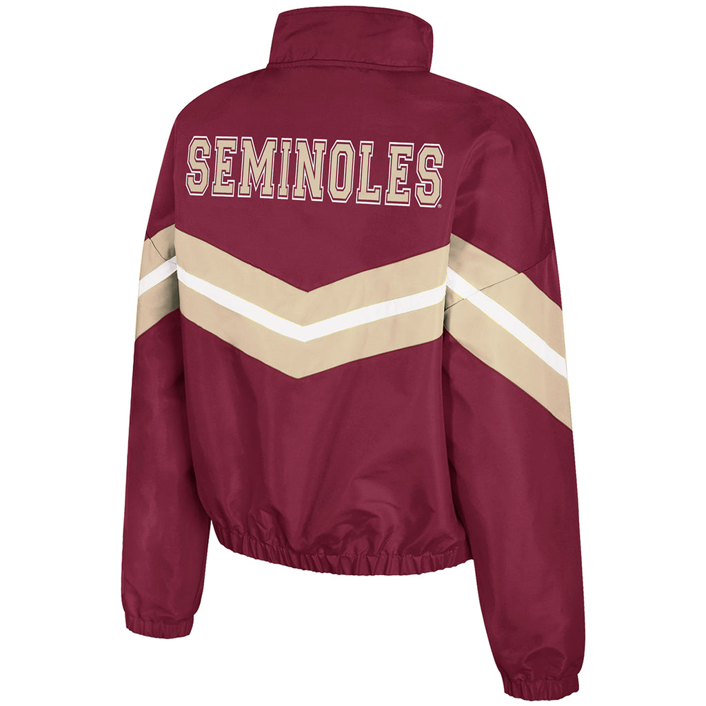 Colosseum Women's Stacked FSU/Florida State Full-Zip Windbreaker Jacket - Garnet/Gold