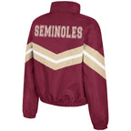 Colosseum Women's Stacked FSU/Florida State Full-Zip Windbreaker Jacket - Garnet/Gold