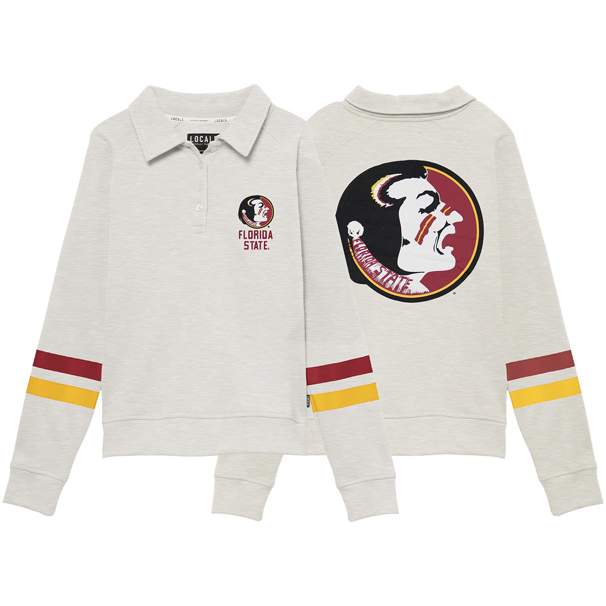 League Women's Vault Seminole Logo Fleece Polo - Oatmeal