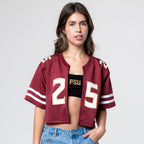 Established & Co. Women's Seminoles #25 Crop Zip Jersey - Garnet