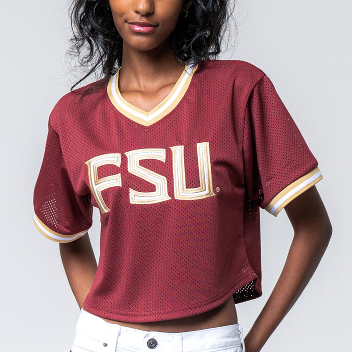 Established & Co Women's FSU Pullover Crop Jersey - Garnet