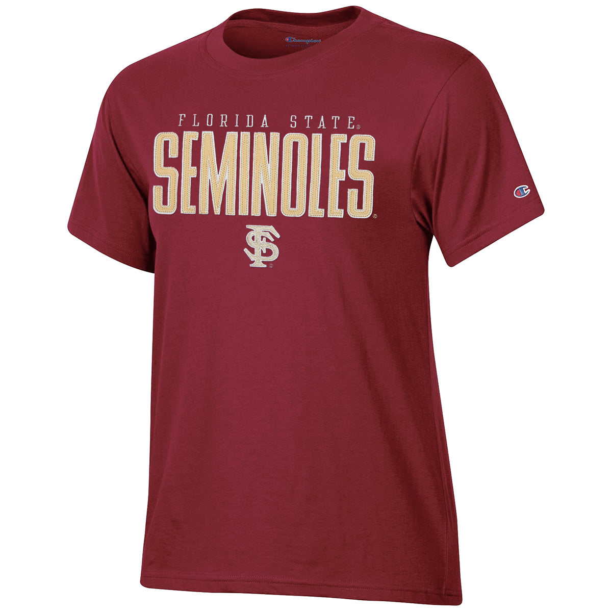 Champion Women's Florida State Seminoles/Interlocking FS Design Short Sleeve T-shirt - Garnet