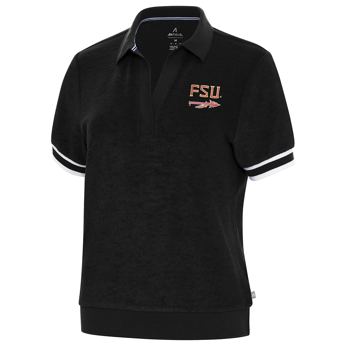 Antigua Women's FSU Spear Velour Polo - Black