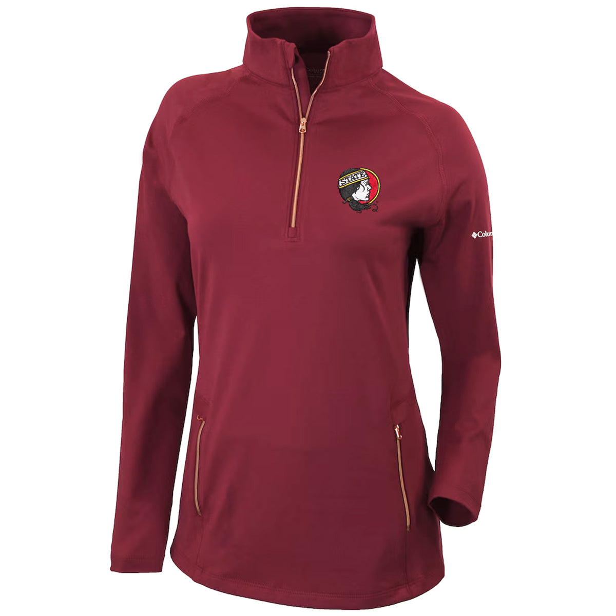 Columbia Golf Women's Vault Lady Seminole Logo Outward Nine Pullover - Beet