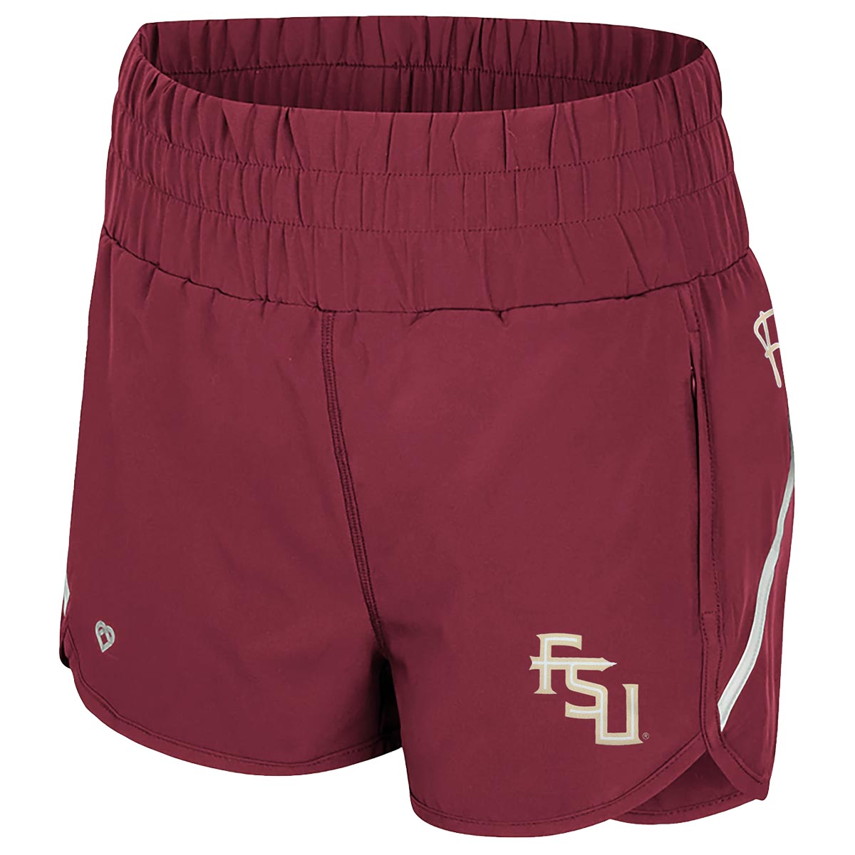 Colosseum Women's Stacked FSU/Florida State High Waist Shorts - Garnet