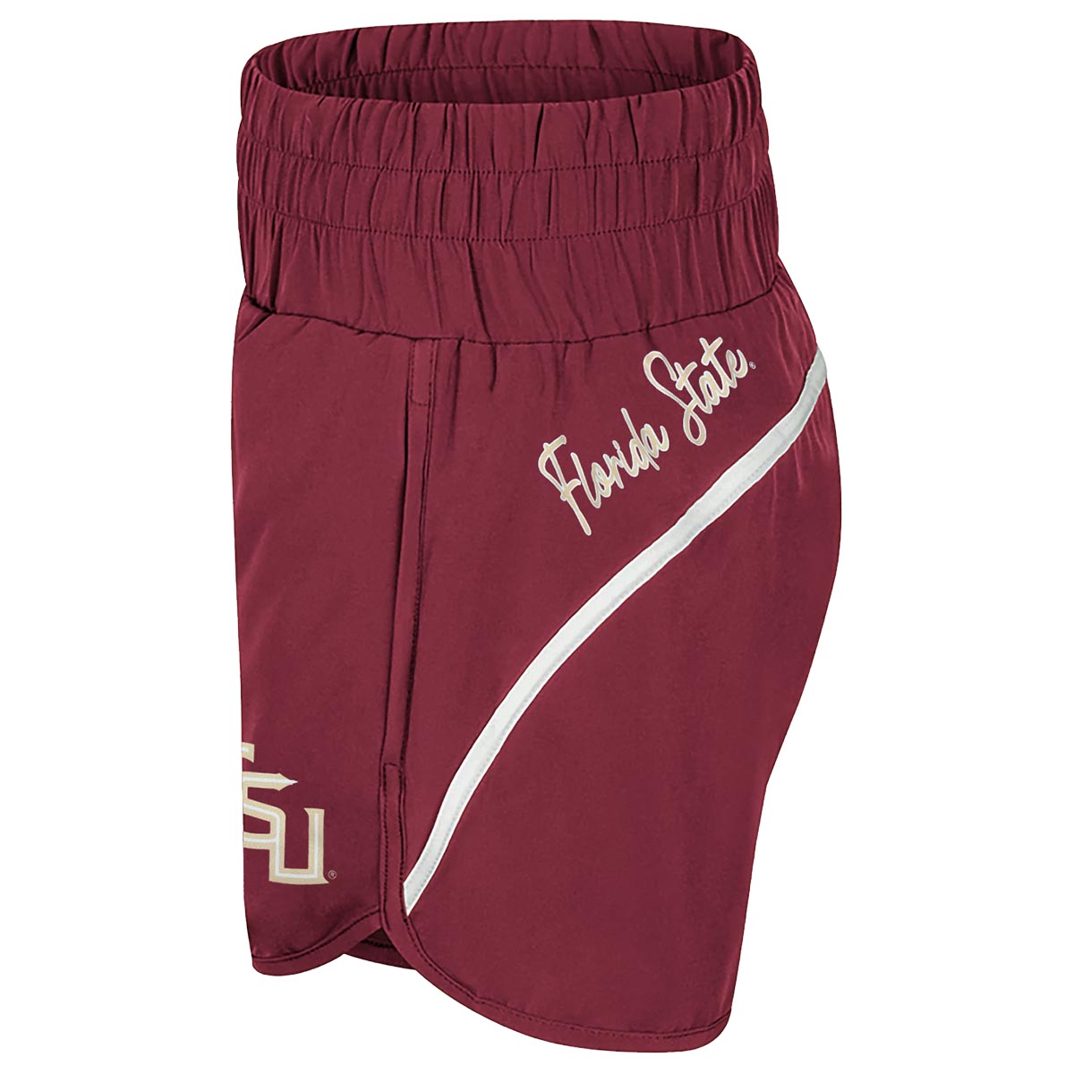 Colosseum Women's Stacked FSU/Florida State High Waist Shorts - Garnet