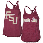 Colosseum Women's Florida State/Stacked FSU Reversible Palm Print Tank - Garnet
