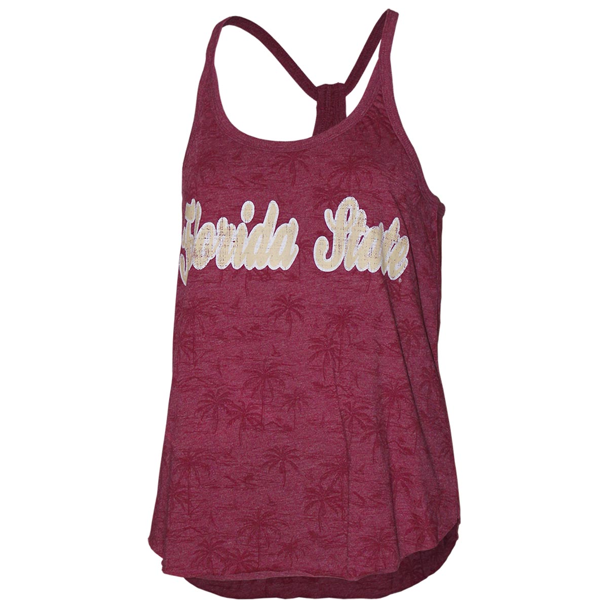 Colosseum Women's Florida State/Stacked FSU Reversible Palm Print Tank - Garnet