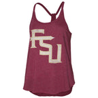 Colosseum Women's Florida State/Stacked FSU Reversible Palm Print Tank - Garnet