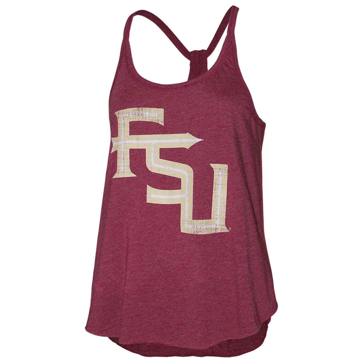 Colosseum Women's Florida State/Stacked FSU Reversible Palm Print Tank - Garnet