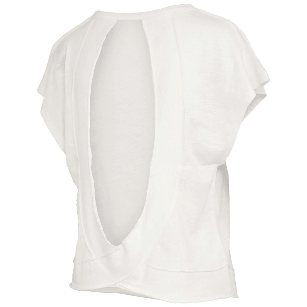 Pressbox Women's Noles Interlocking FS Design Short Sleeve Oversized Slub Top - White