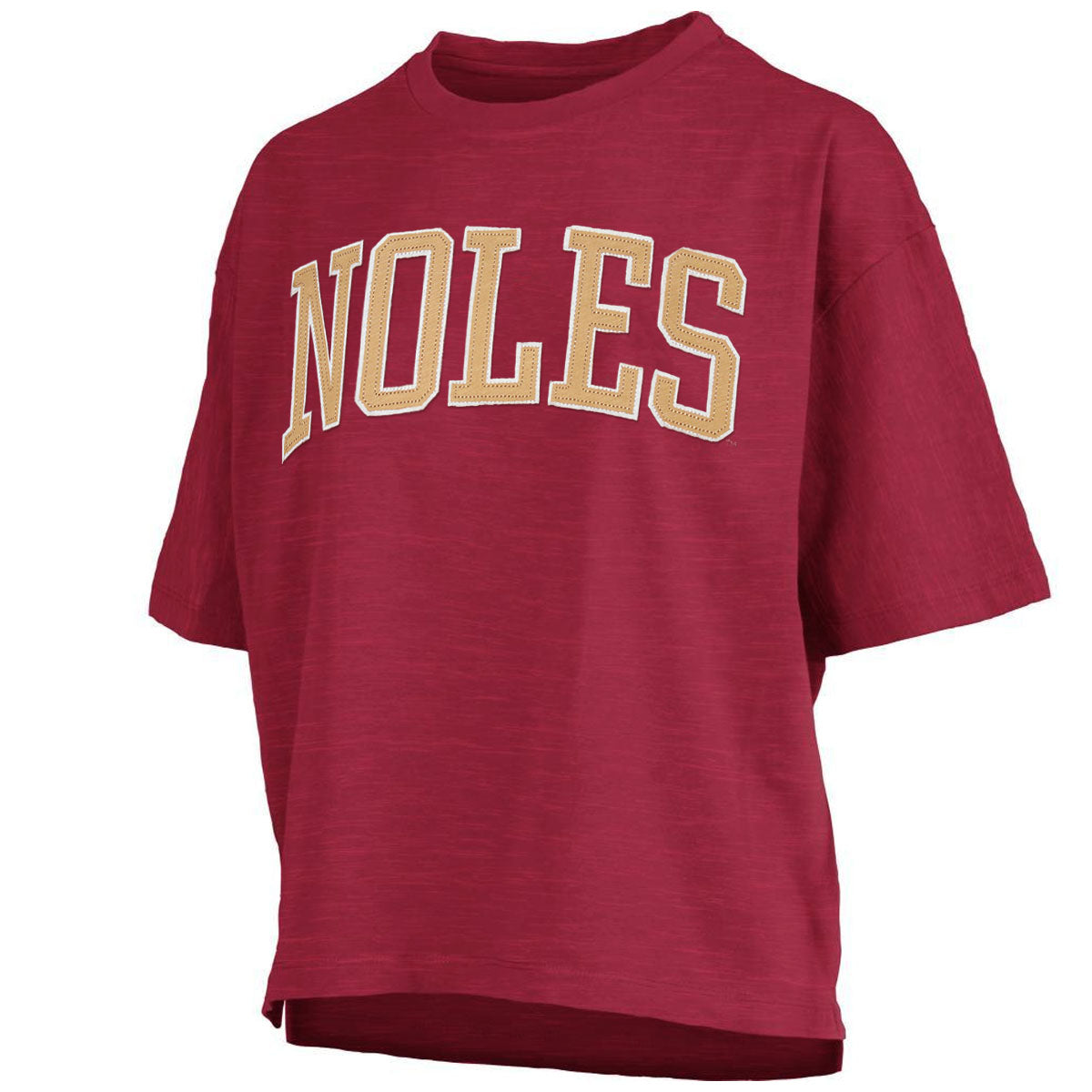 Pressbox Women's Noles Applique Short Sleeve Oversized Top - Garnet