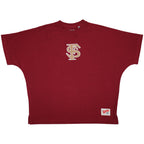 Pressbox Women's Interlocking FS/Florida State Seminoles Short Sleeve Oversized Top - Garnet