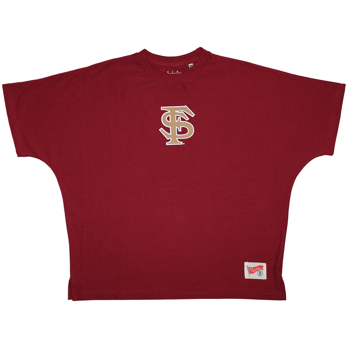 Pressbox Women's Interlocking FS/Florida State Seminoles Short Sleeve Oversized Top - Garnet