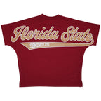 Pressbox Women's Interlocking FS/Florida State Seminoles Short Sleeve Oversized Top - Garnet