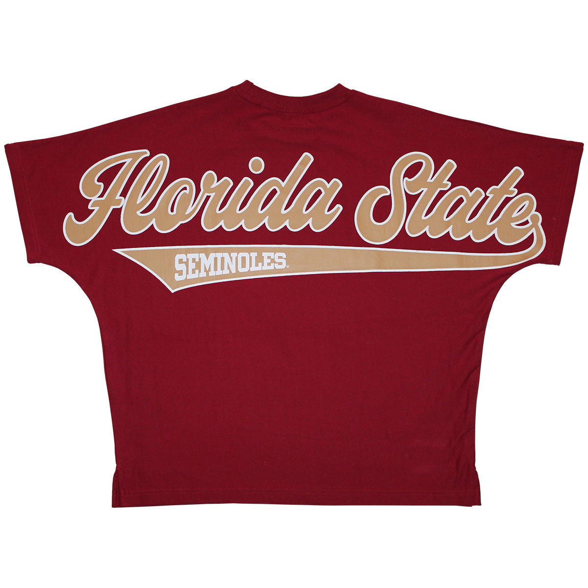 Pressbox Women's Interlocking FS/Florida State Seminoles Short Sleeve Oversized Top - Garnet