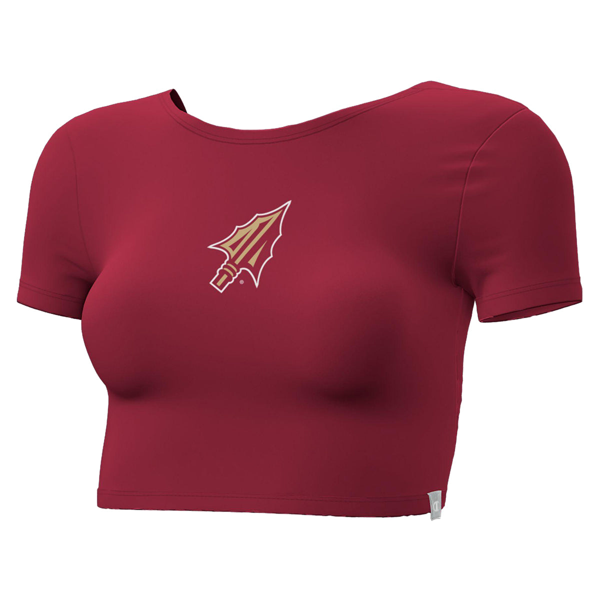 Champion Women's Arrowhead Logo Twist Back Short Sleeve Crop Top - Garnet