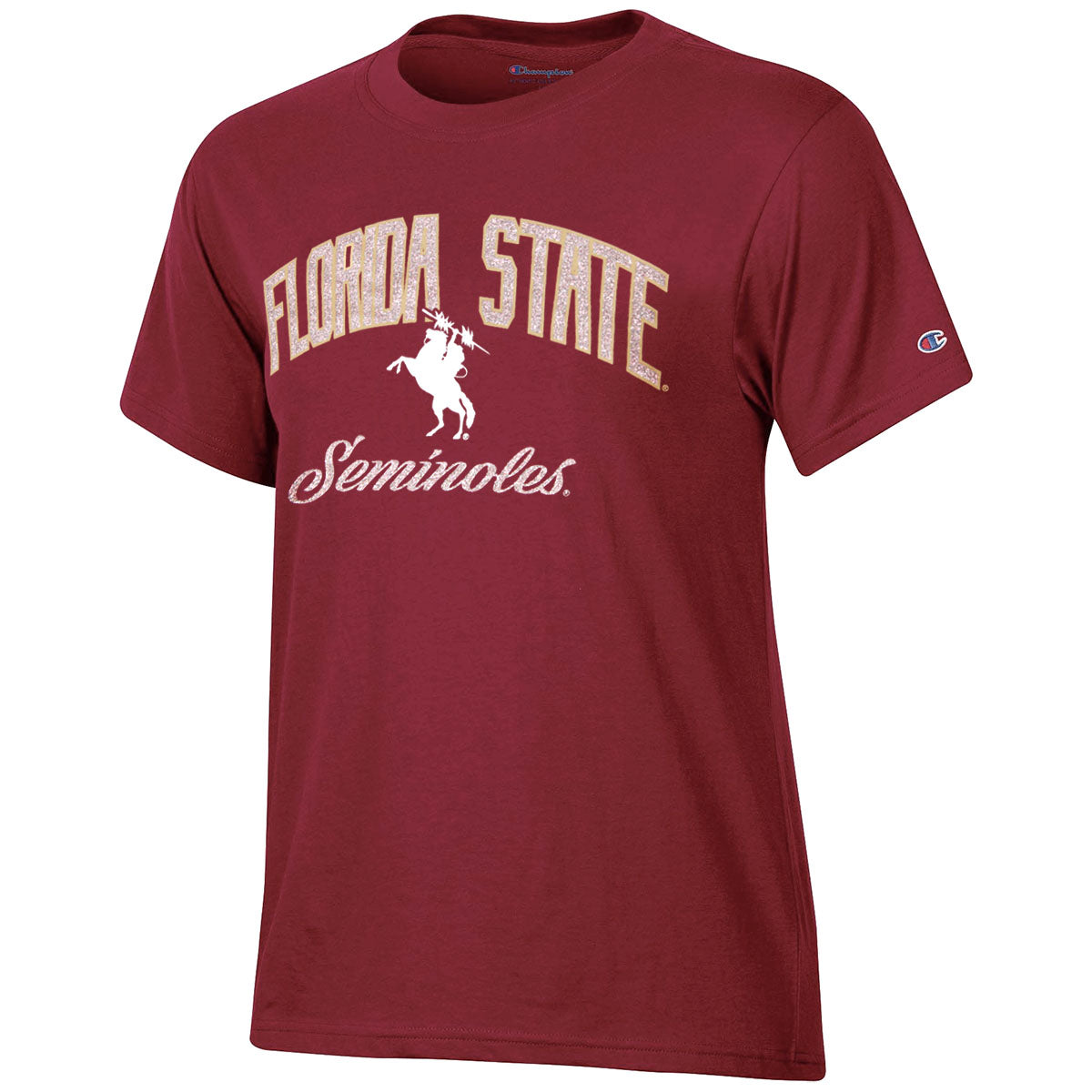 Champion Women's Florida State Seminoles/Unconquered Silhouette Design Short Sleeve T-shirt - Garnet