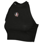ZooZatz's Women's Seminole Logo Rib Crop Tank - Black