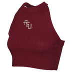 ZooZatz's Women's Stackied FSU Rib Crop Tank - Garnet
