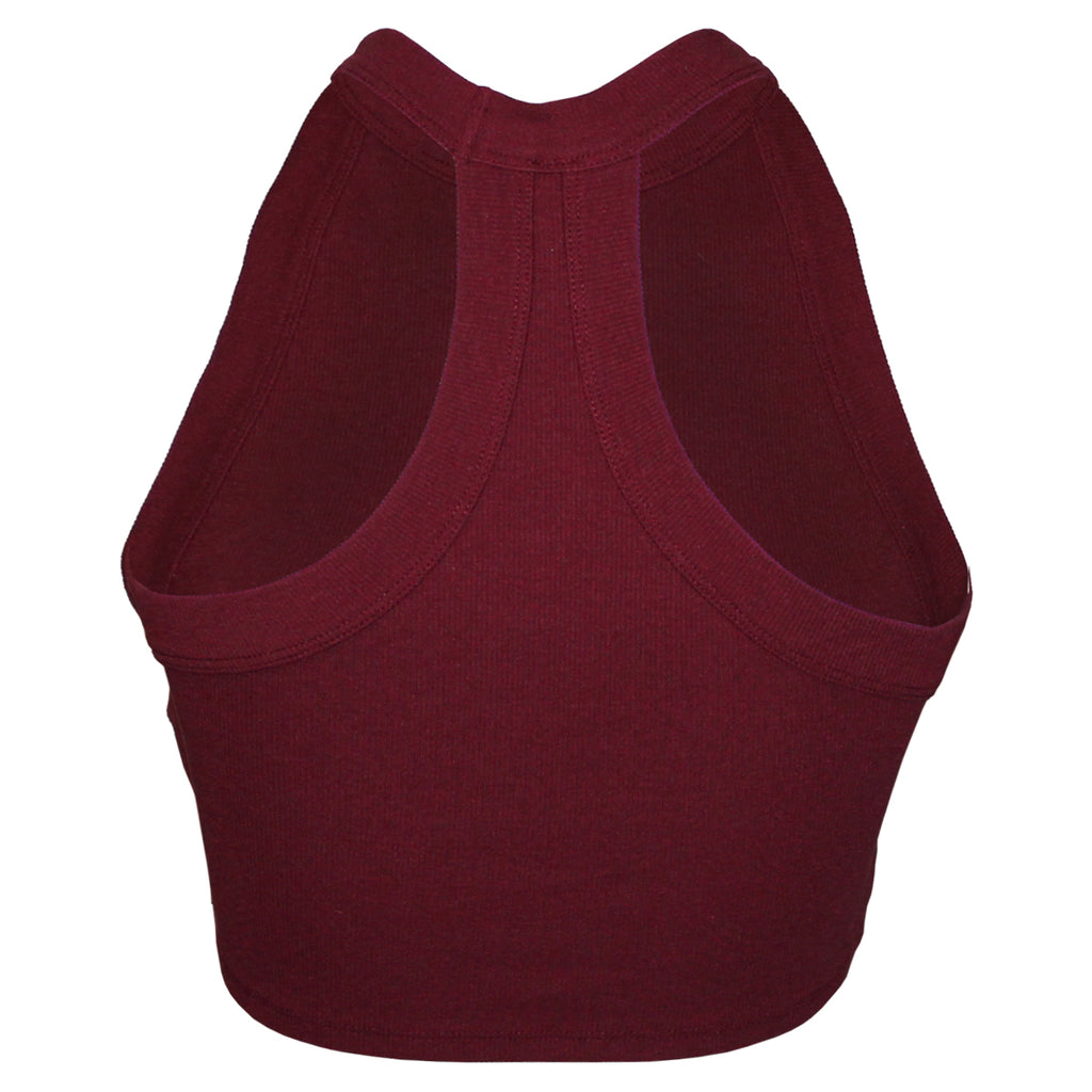 ZooZatz's Women's Stackied FSU Rib Crop Tank - Garnet