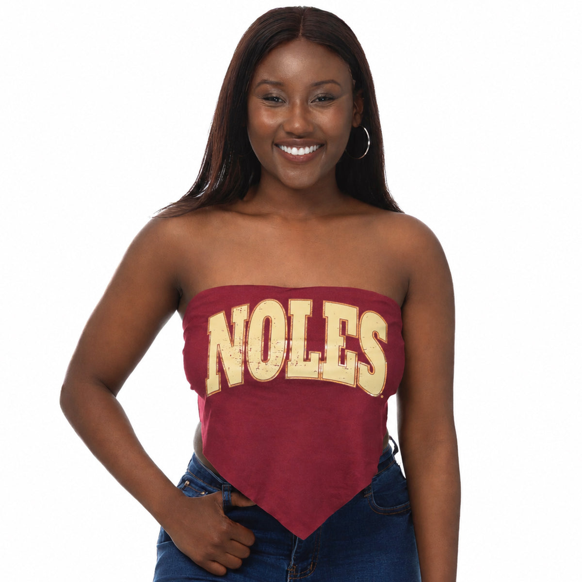 ZooZatz's Women's Noles Tie-Back Bandeau - Garnet