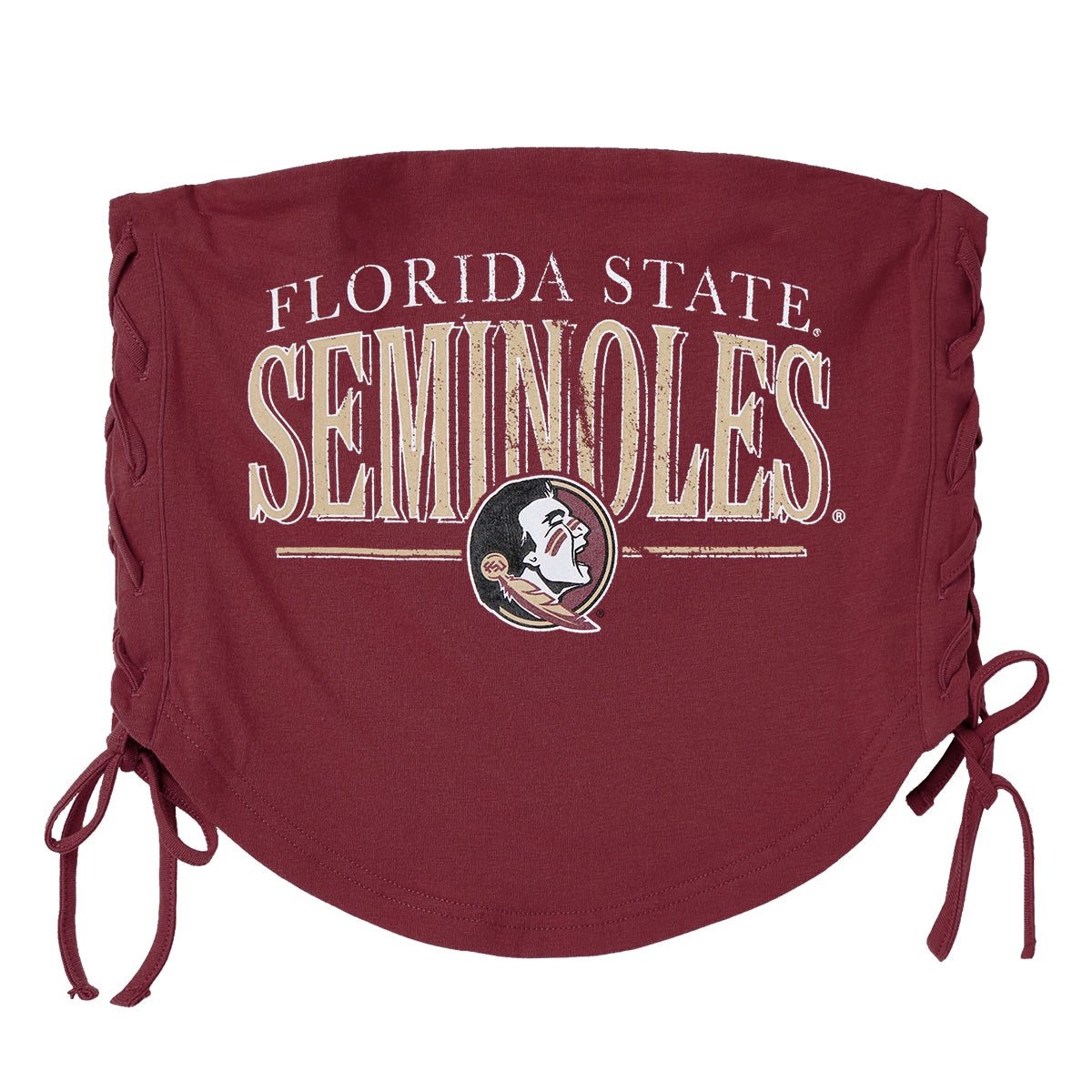 ZooZatz's Women's Florida State Seminoles/Seminole Logo Lace-Up Bandeau - Garnet