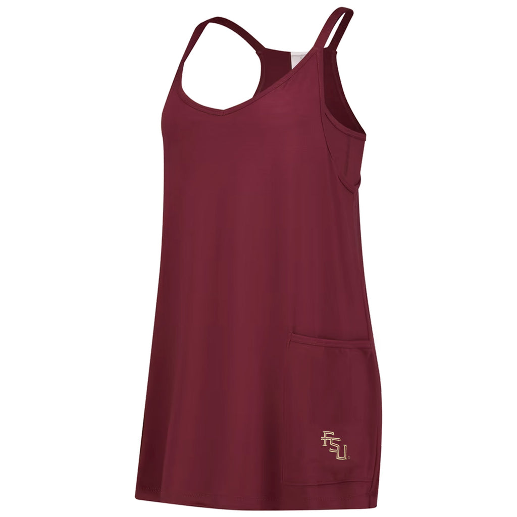 ZooZatz's Women's Stacked FSU Tank Dress - Garnet