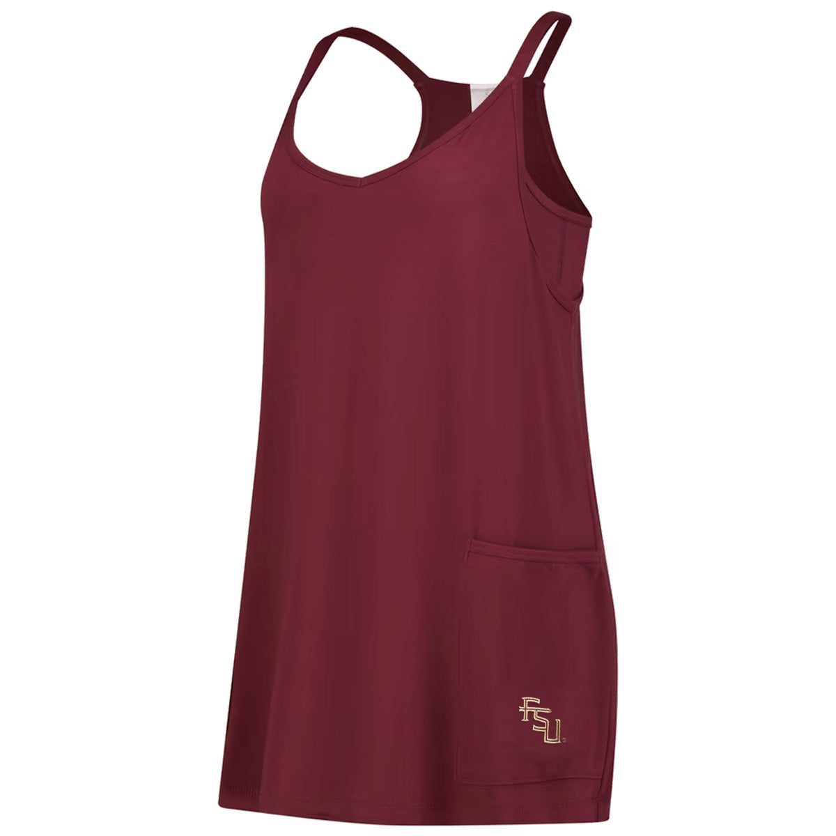 ZooZatz's Women's Stacked FSU Tank Dress - Garnet
