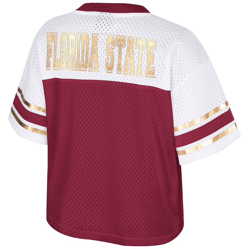 Colosseum Women's Stacked FSU Football Jersey - Garnet/White