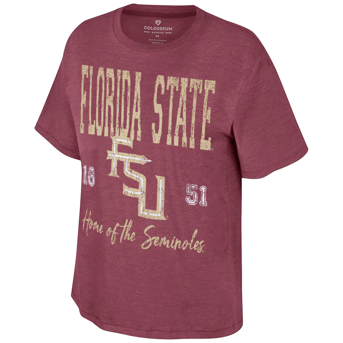 Colosseum Women's Florida State/Stacked FSU Design Oversized Short Sleeve T-shirt - Garnet