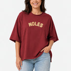 Emerson Street Women's Noles French Terry Short Sleeve Top - Garnet