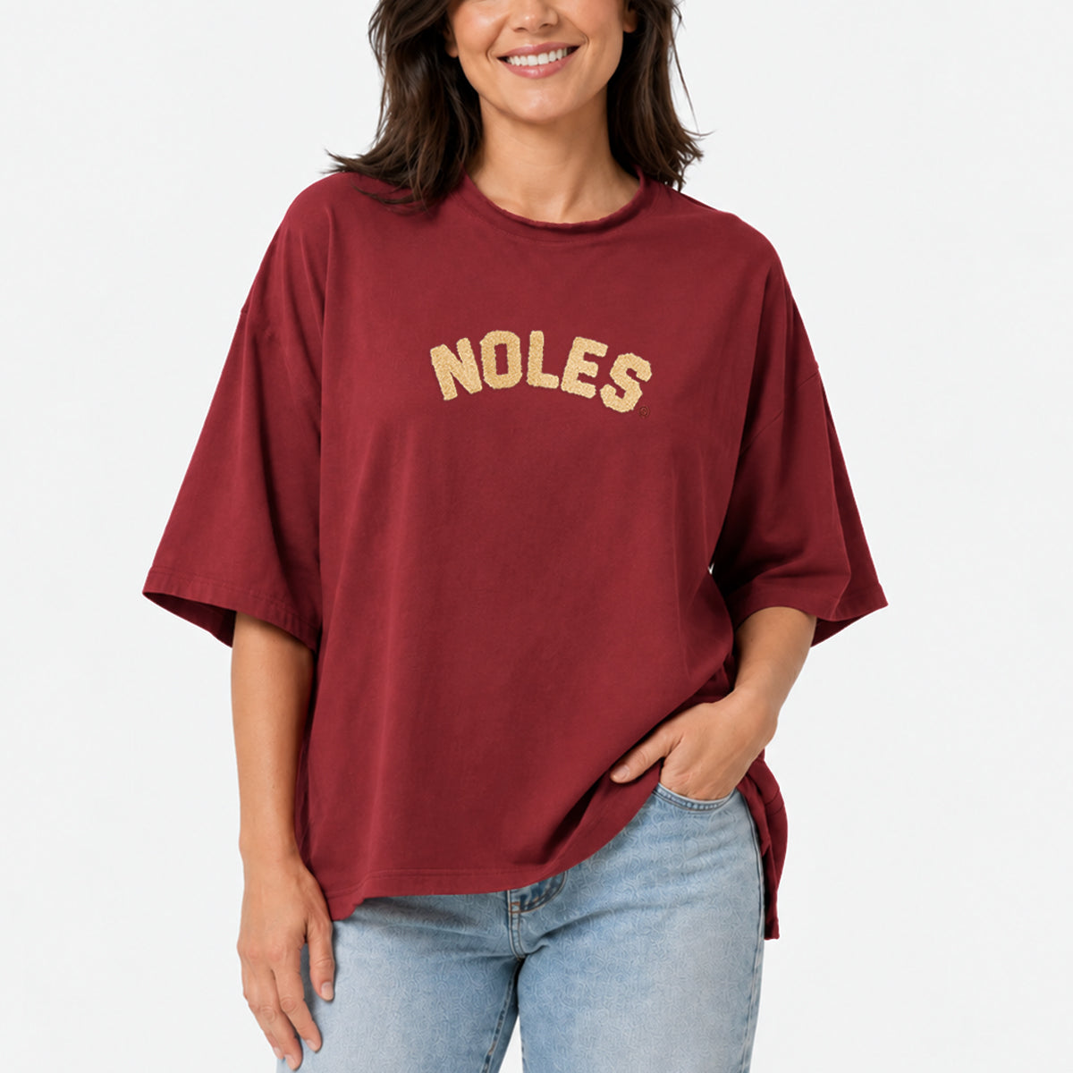 Emerson Street Women's Noles French Terry Short Sleeve Top - Garnet