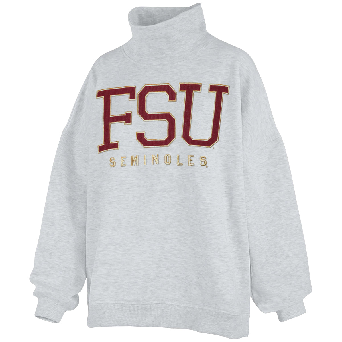 Pressbox Women's FSU Seminoles Mock Crew Oversized Fleece - Ash
