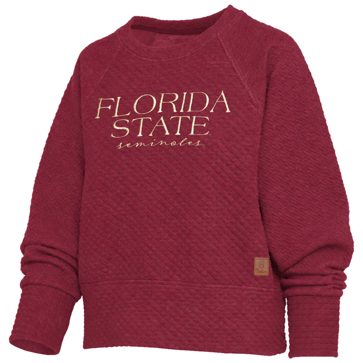 Pressbox Women's Florida State Seminoles Quilted Fleece Crew - Garnet