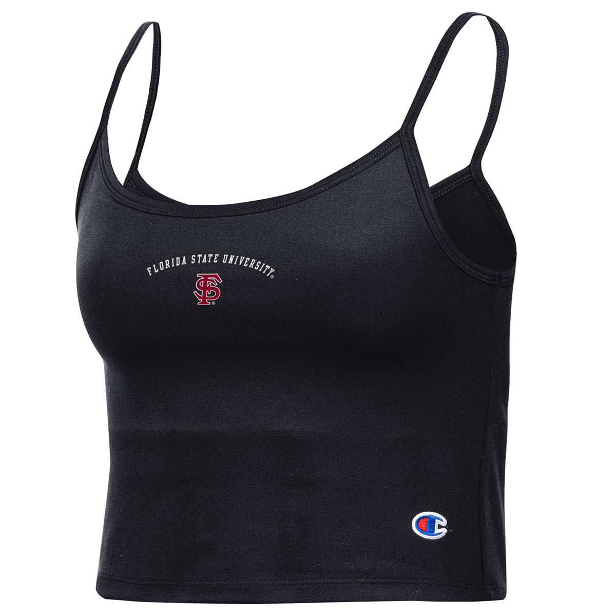 Champion Women's Florida State University/Interlocking FS Crop Scoop Cami - Black