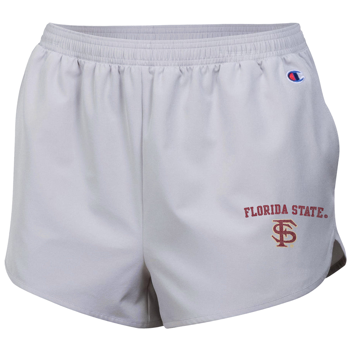 Champion Women's Florida State Interlocking FS Design Woven Short - Silver