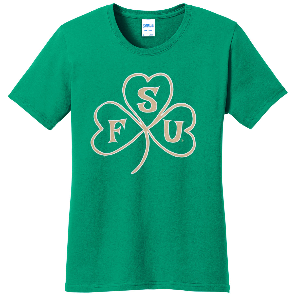 Ragz Women's FSU Shamrock Design Short Sleeve T-shirt - Kelly Green