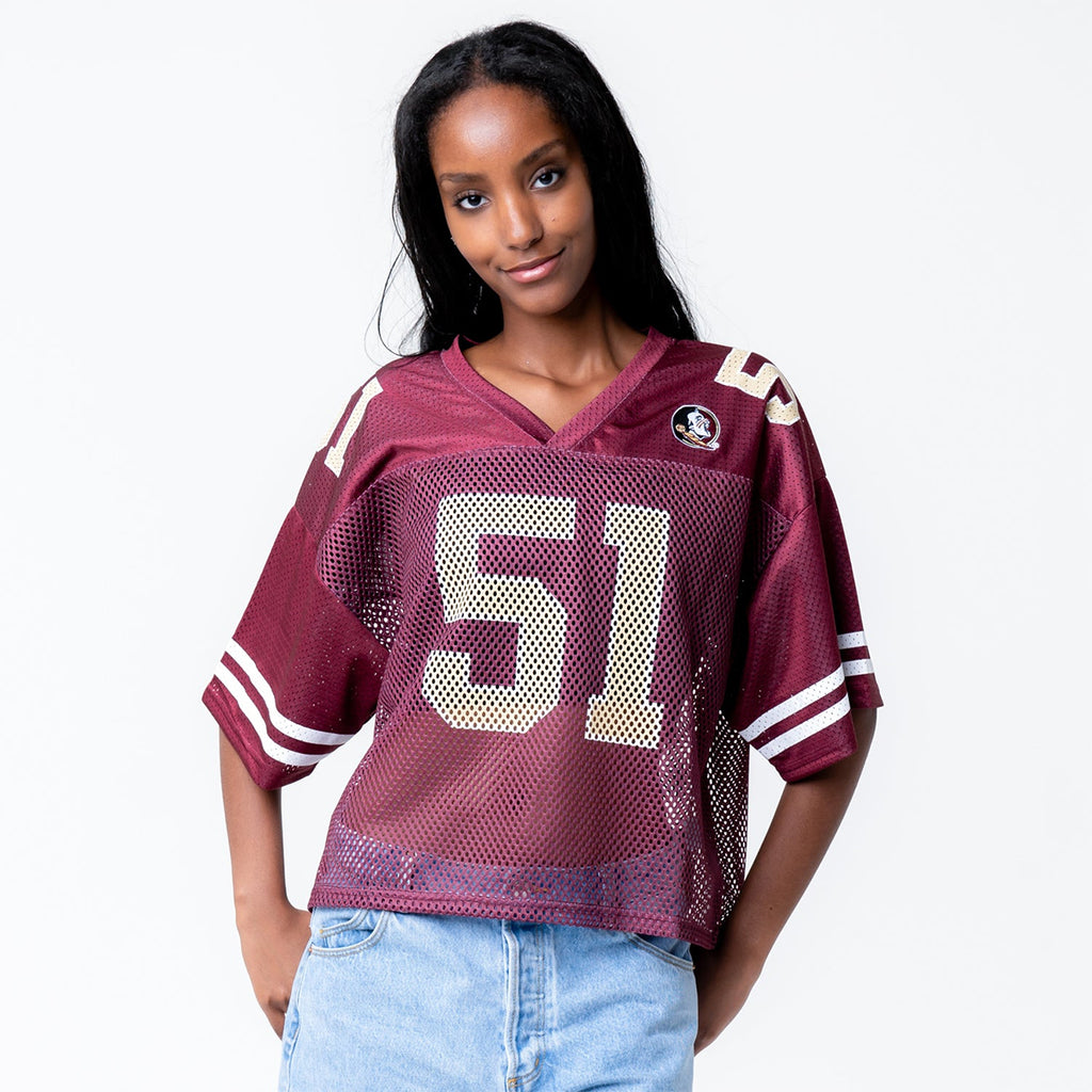 Established & Co. Women's Seminole Logo #51 Vintage Practice Jersey - Garnet