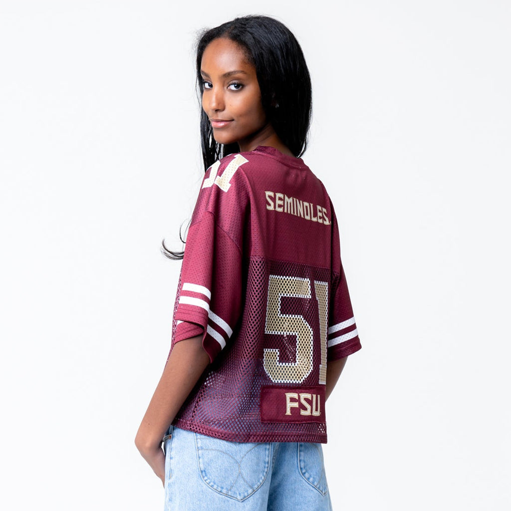 Established & Co. Women's Seminole Logo #51 Vintage Practice Jersey - Garnet