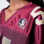 Established & Co. Women's Seminole Logo #51 Vintage Practice Jersey - Garnet