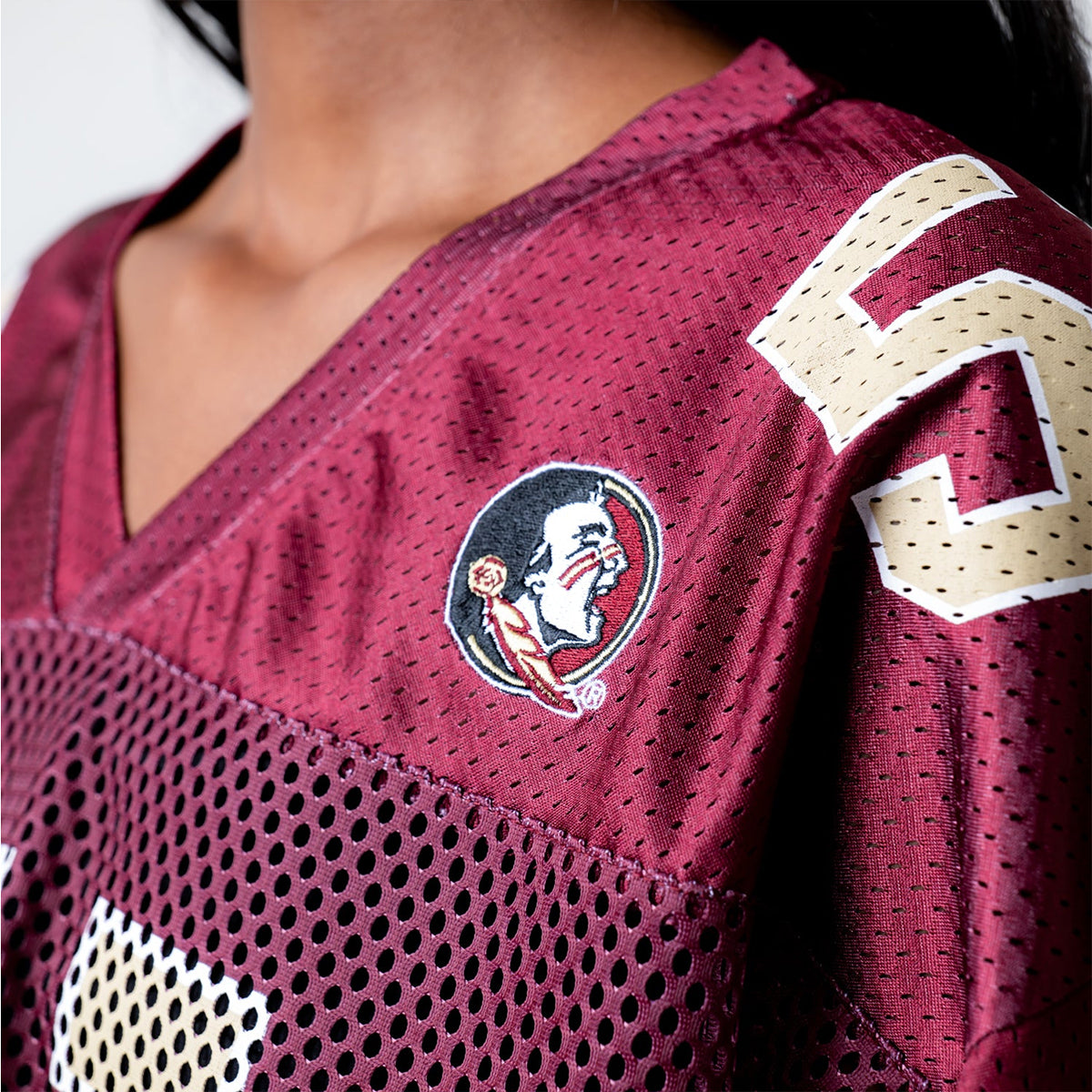 Established & Co. Women's Seminole Logo #51 Vintage Practice Jersey - Garnet