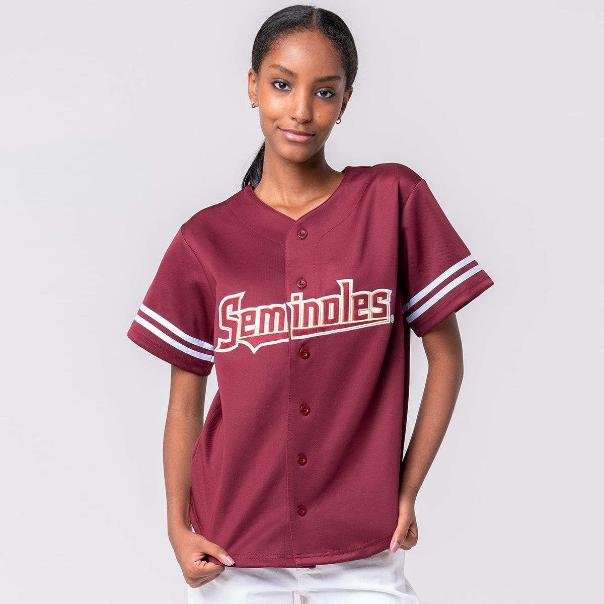 Established & Co. Women's Seminoles Full-Length Baseball Jersey - Garnet