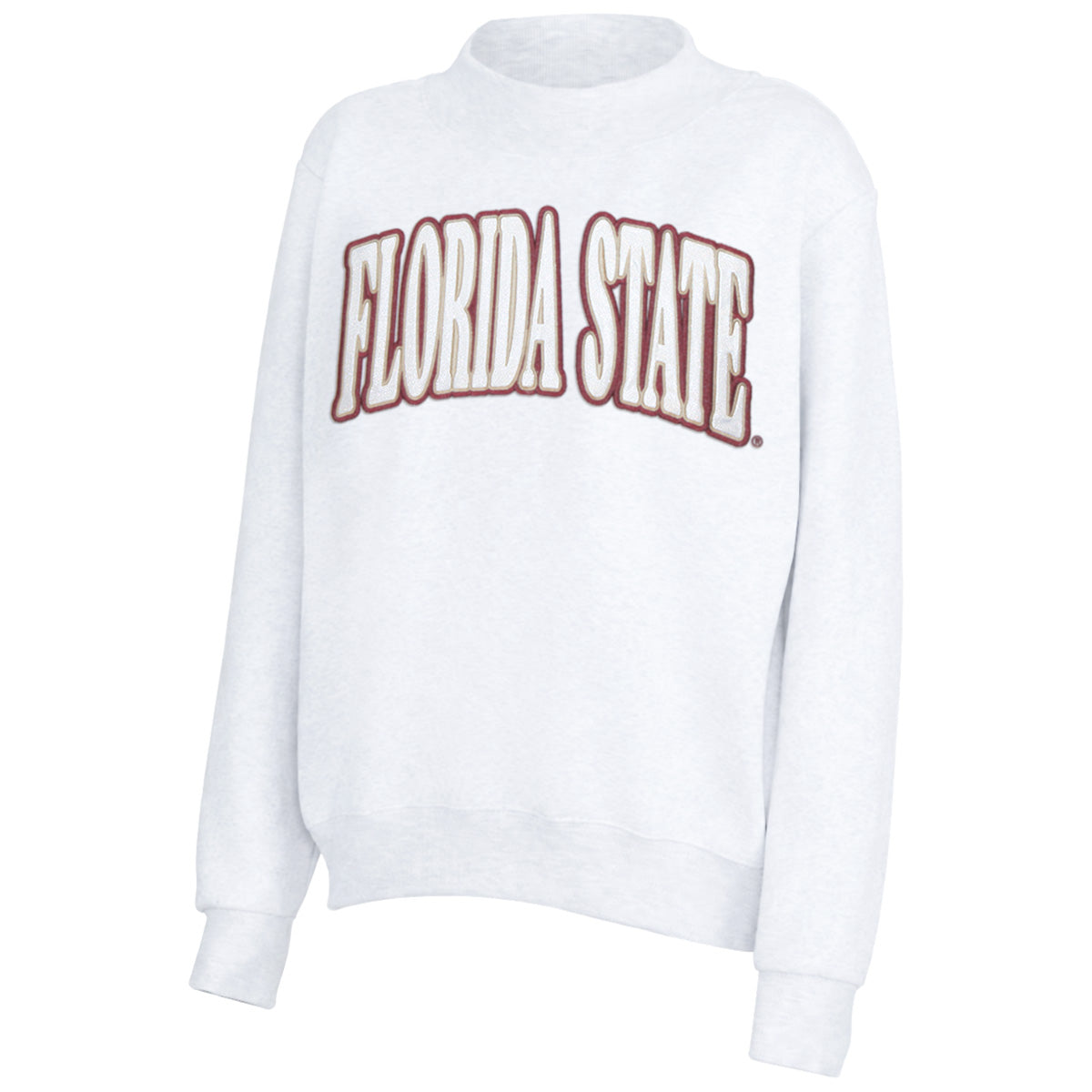 ZooZatz's Women's Florida State Mock Crew Fleece - White