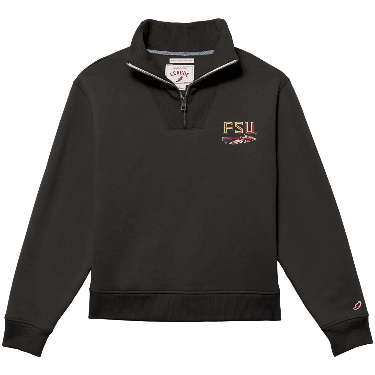 League Women's FSU Spear 1/4 Zip Fleece - Black