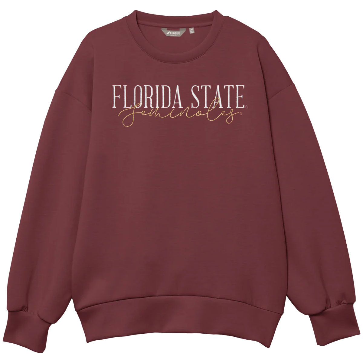 League Women's Florida State Seminoles Scuba Knit Crew - Mulberry