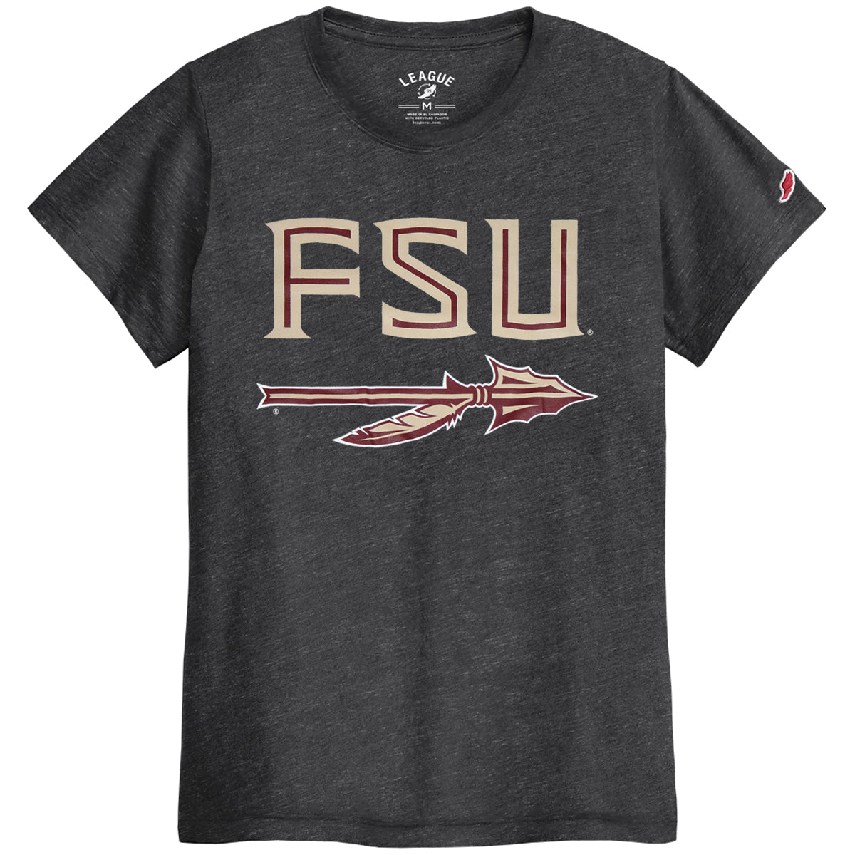 League Women's FSU Spear Short Sleeve Tri-blend T-shirt - Black