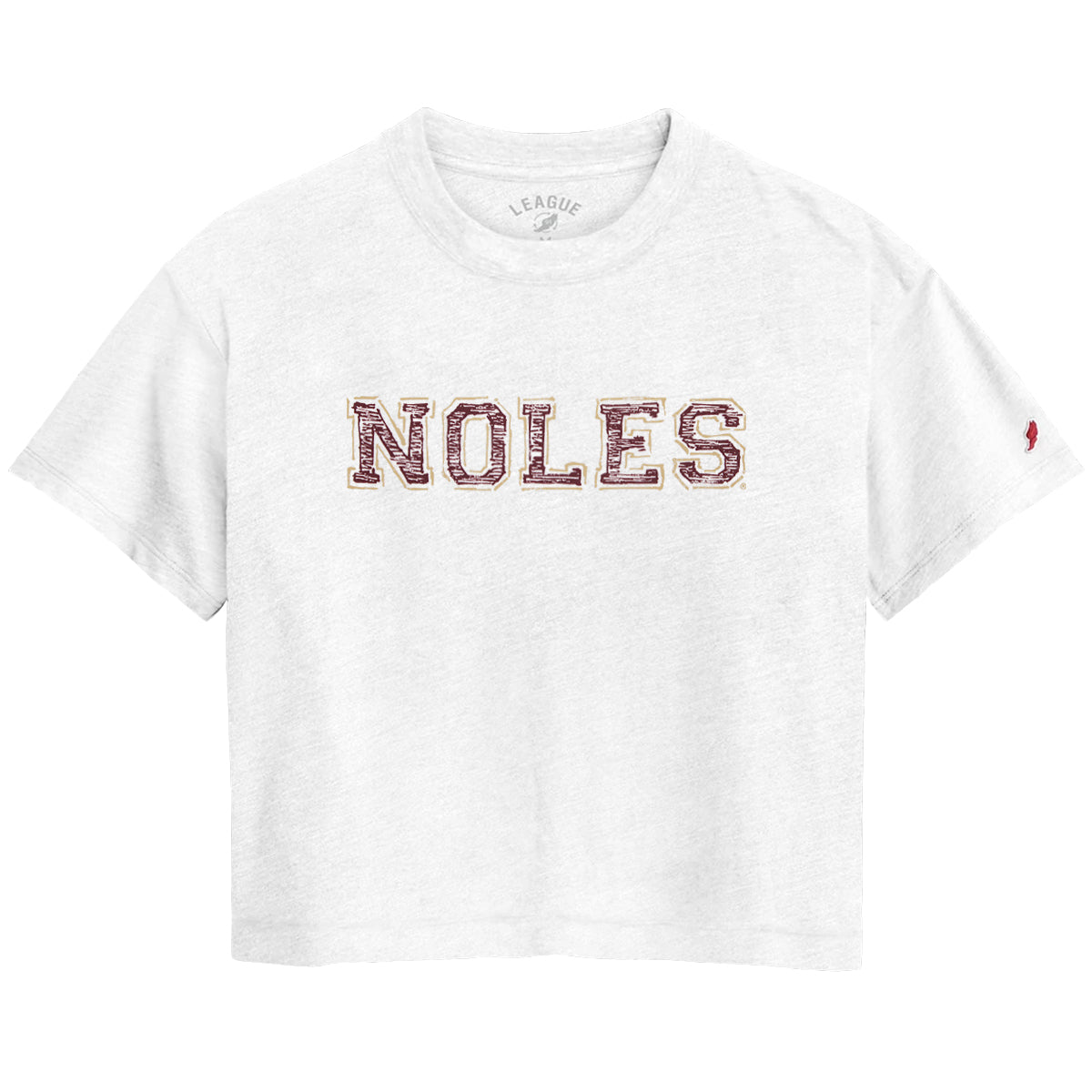 League Women's Noles Short Sleeve Tri-blend Relaxed Fit T-shirt - Heathered White